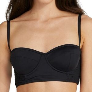 Kate Spade New York Solid Smocked Underwire Bikini Top